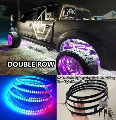 JHB  17.5'' DOUBLE ROW CHASING Flowing LED Trucks Wheel RimLights Set of 4（Metal）