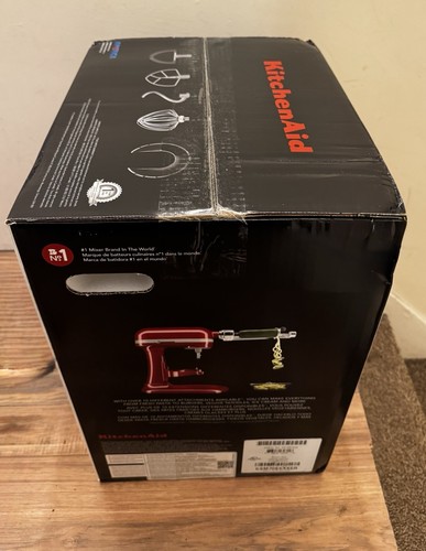 KitchenAid 7 qt Stand Mixer, Candy Apple Red with Flat Beater, Dough Hook, Whip - Picture 9 of 11