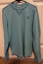 Abercrombie  Fitch Light Blue Muscle Pullover Sweater Crew Neck Embroidered