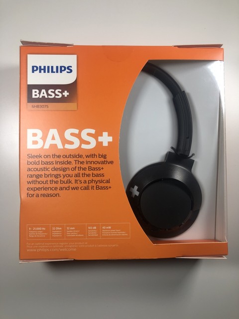 Philips BASS+ SHB3075BK27 On-Ear Wireless Headband Headphones - Black for sale online | eBay