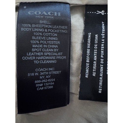 Coach Black Leather Jacket XS Bomber Moto NWT - Picture 5 of 7