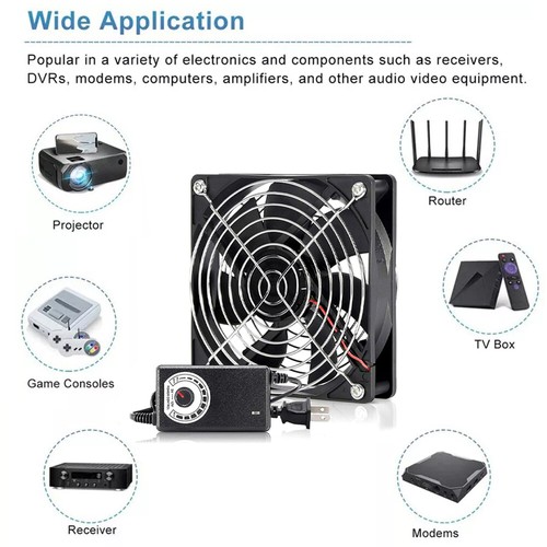 120mm 100V-240V/5V Powered Fan with Speed Controller DC 3V-12V 12025 Cooling Fan - Afbeelding 11 van 27