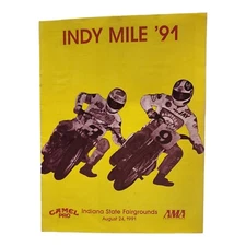 Vintage 1991 Indy Mile AMA Sanctioned Motorcycle Official Racing Program