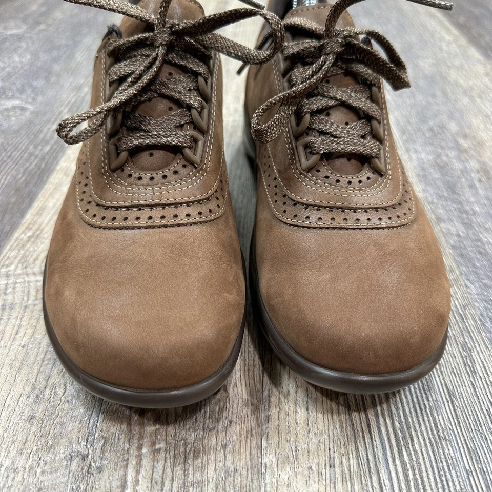Zapatos cómodos para caminar SAS Walk Easy de cuero marrón para mujer talla 8 N con cordones ¡COMO NUEVOS! Foto 2 de 4