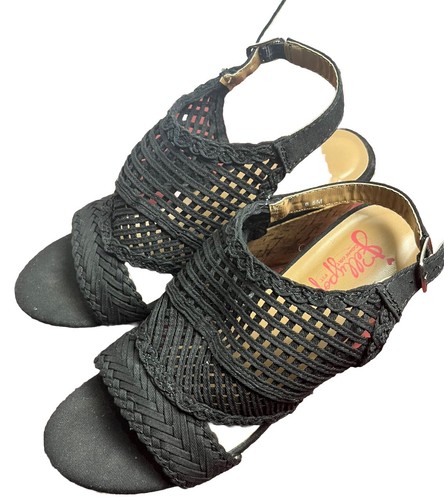 JellyPop "Adelie" Cork Open Toe Slingback Black Sz (8.5)purse & Blouse Lot Of 3 - Picture 4 of 10