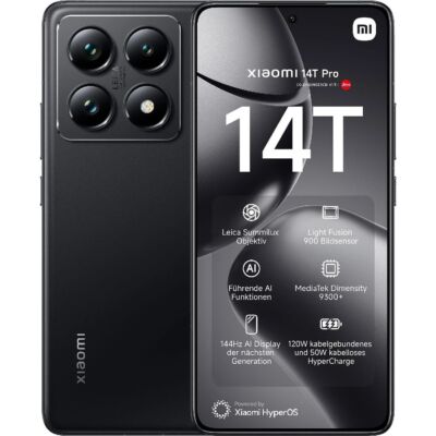 Xiaomi 14T Pro 5G 512 GB Titan Black 6,67'' AMOLED Display Android Smartphone