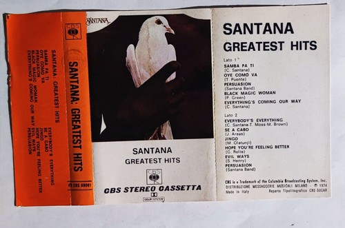 Santana – Greatest Hits -- Cassette -- Italia 1974 40 CBS 69081 - Foto 3 di 5