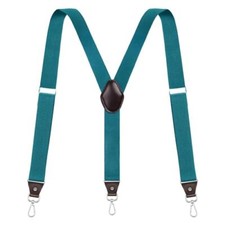 Suspenders for Men, Adjustable Suspenders with Elastic Straps Y-Back Tf Blue