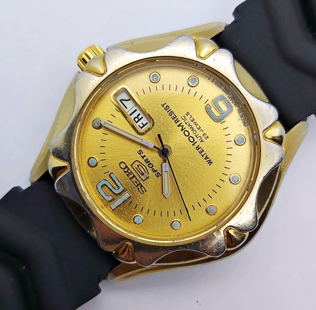 SEIKO 7s36-00m0 メンズ　時計　自動巻き ゴールド ブラック VINTAGE SEIKO 7S36 00M0 GOLD DIAL DAY DATE EU SHIP SERVICED