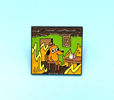 THIS IS FINE Enamel Meme Pin  Dog Fire Cartoon Badge Brooches Label Pin