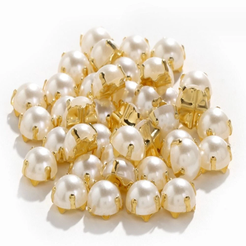 Half round pearl best sale beads