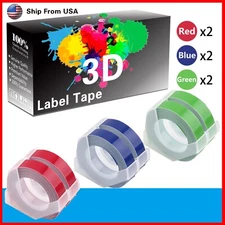 (2Red+2Blue+2Green) LabelTape 3D Fit For Dymo 20008 1540 Dymo 20008CP