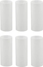 Creative Hobbies Set of 6, 3 Inch Tall White Plastic Candle Covers Sleeves Chand