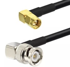 20  BNC Male Right Angle to SMA male Angle RA Pigtail RG58 RF Coaxial Cable USA