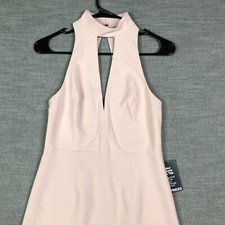 New! Express Dress Womens 2 Pink Sleeveless Cutout Lace Back Party Cocktail
