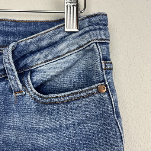 Judy Blue Jeans Womens 3/26 (27W x 21L) Medium Wash Mid Rise Bootcut Raw Hem - Picture 7 of 16