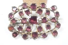EARLY ANTIQUE GILT METAL FOILED PERPIGNAN FLAT CUT GARNET BROOCH c1700's