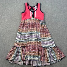 Jona Michelle Tank Sun Dress Girls Size 10 Button Ruffle Cut Out Back Bow