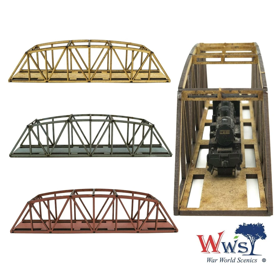 Track N Gauge Bridge MDF Railway Bowstring Camelback Girder 200mm WWScenics - Image 2 of 4