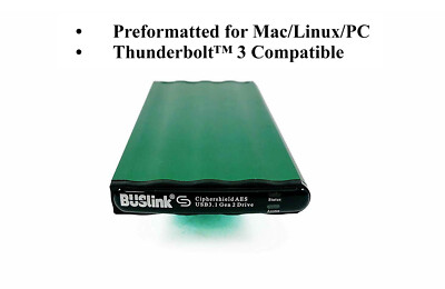 USB-C 3.2 Gen 2 FIPS 140-2 Level 2 HIPAA 256-bit AES Hardware Encrypted SSD 1 TB