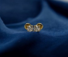 14K Yellow Gold Round Lab Grown Diamond Screw Back Stud Earrings 0.50ctw E/VS1