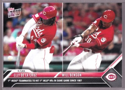 Elly De La Cruz Will Benson Reds Rookie 1st MLB HR Same Game 2023 Topps Now #402