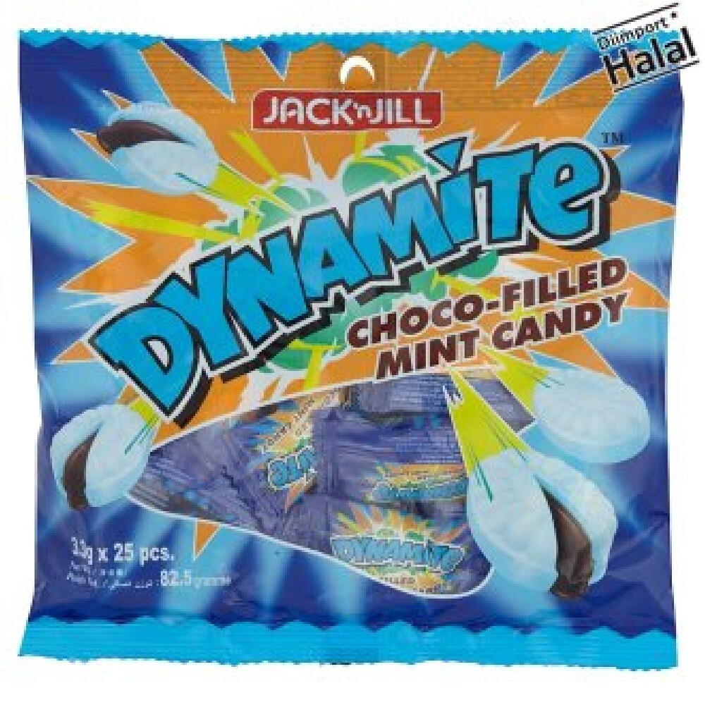 Jack 'n Jill Dynamite Choco Filled Mint Candy 25pcs x 3.3g x 3
