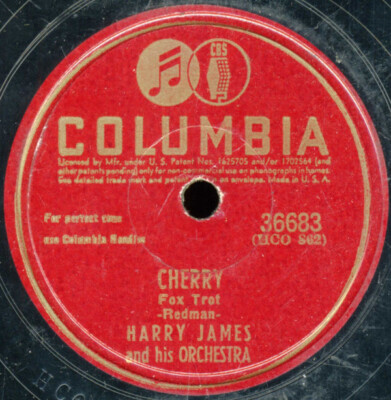 Harry James And His Orchestra - Cherry / Jump Town 1943 Shellac, 10'' Columbia 36