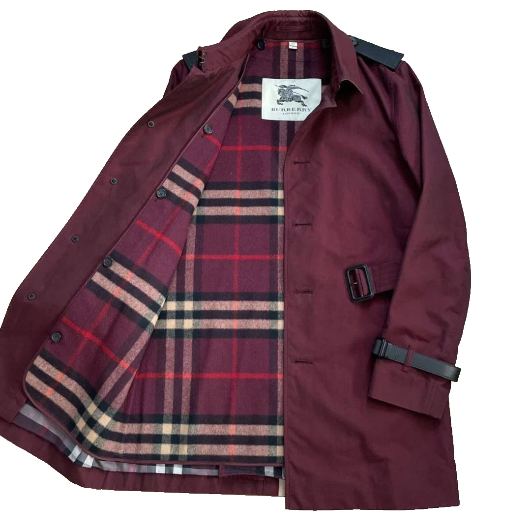 Burberry London trench singolo colore bordeaux uomo 50 spedizione da JPN. 2503SY