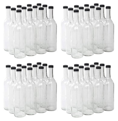 North Mountain Supply 750ml Clear Glass Bordeaux Wine Bottle Flat-Bottomed Sc...