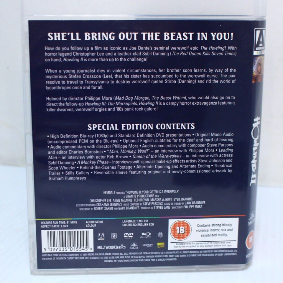 Howling II Your Sister is a Werewolf BluRay Arrow UK Release Import