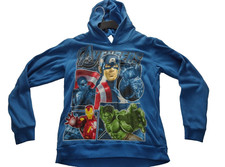 Marvel Avenger's Heroes Graphic Blue Fleece Pullover Hoodie Size XL Kid's