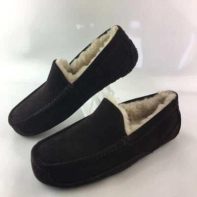 UGG Men's Ascot Brown Suede Wool Slip-On Mocs Slippers Size 8 EEE 1101110 - Image 1 of 4