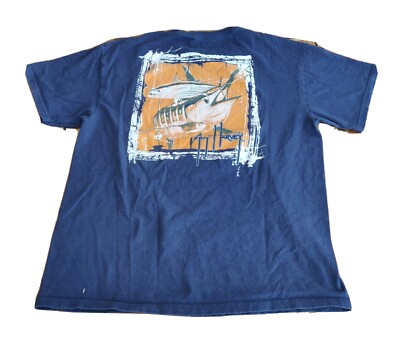 Guy Harvey Men's T-shirt Short Sleeve Navy Blue Size L Fish