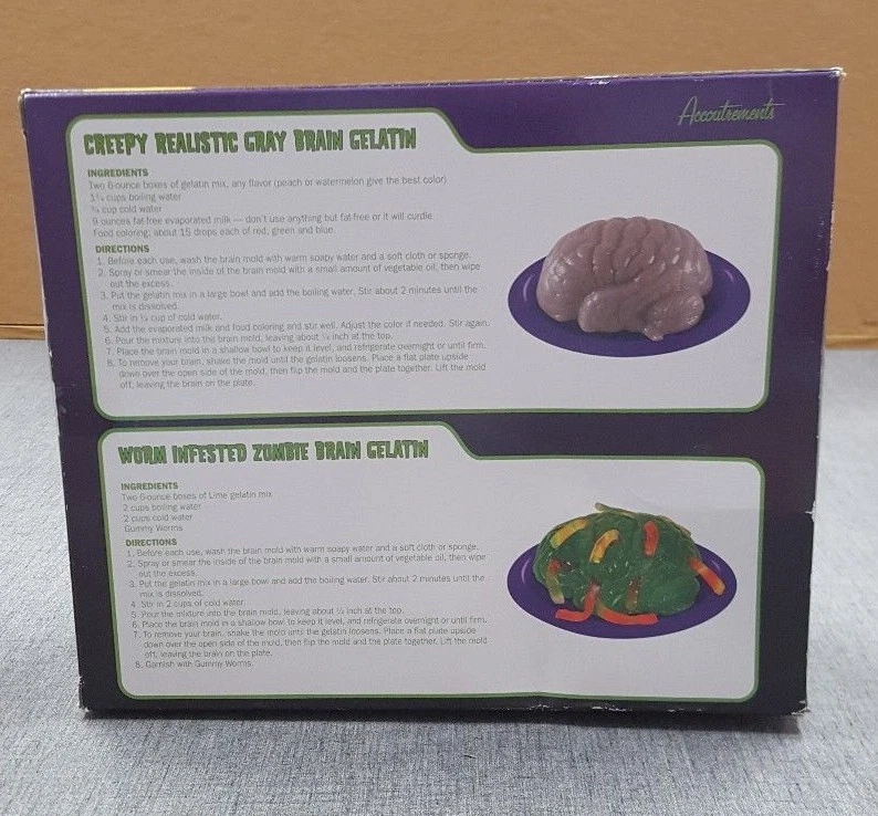 2 僵尸大脑模具万圣节明胶果冻派对食用甜点新品 — 第 3/3 张图片