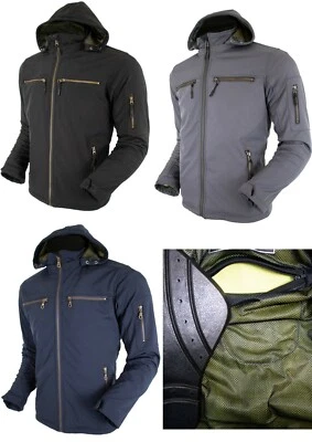 Motorrad Hoodie mit Protektoren Softshell Wind und Wassersicht Aramid Gewebe - Bild 1 von 4