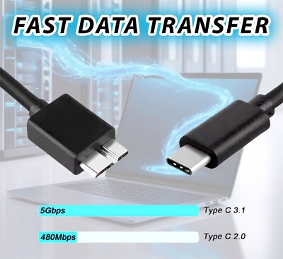(2/5/10er Pack) USB-C auf Micro-B 3.0 Kabel für externe Festplatte, SSD, Telefon,