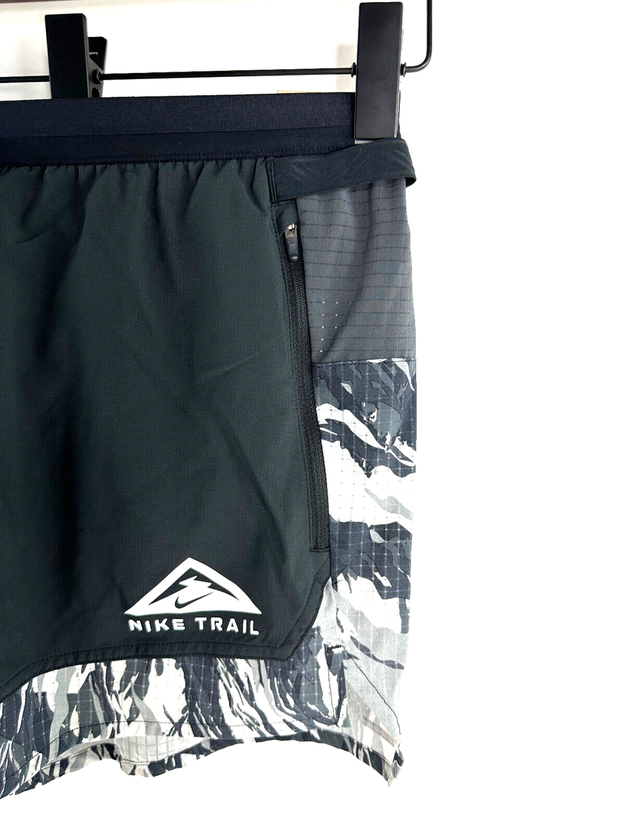 Nike Trail Running Lined Athletic Shorts Black/Gray Men's Size