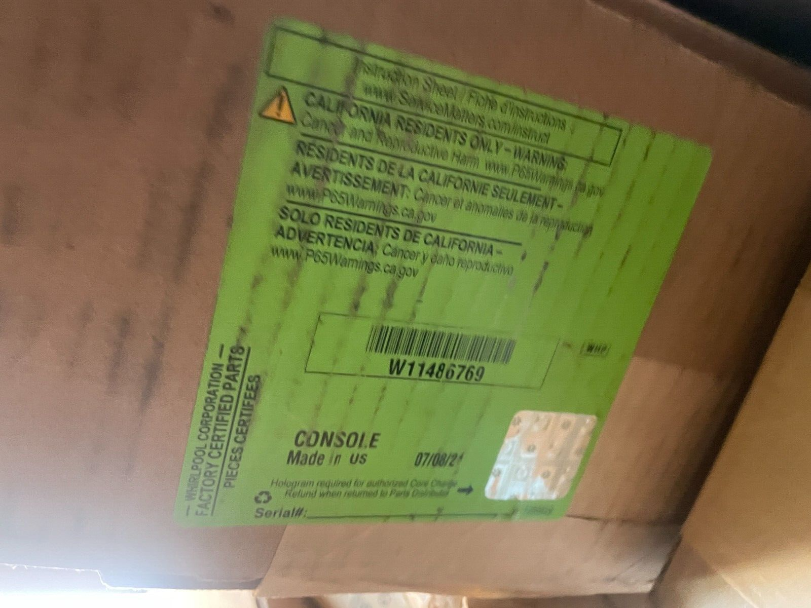 New OEM Whirlpool Microwave Console W11486769 W11209952 W11210536 F15 Replacement Part