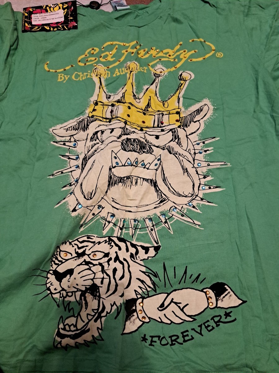 Ed Hardy by Christian Audigier Men's XLarge Bulldog Print Vintage