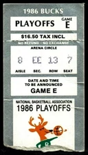 1986 PLAY-OFF GAME TICKET STUB BUCKS 76ERS JULIUS ERVING CHARLES BARKLEY 29 PTS