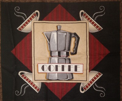 Lot of 5 - ''Lotta Latte!'' Moda ''Coffee Urn'' Cotton Panels  13.5''x11.5''