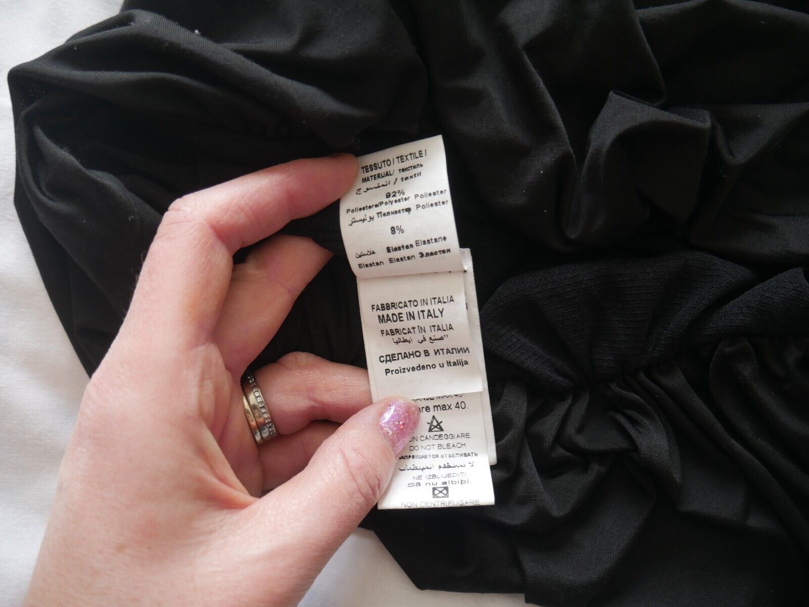 Black Lycra Dress Designer Piaza Italia  Size M E… - image 9