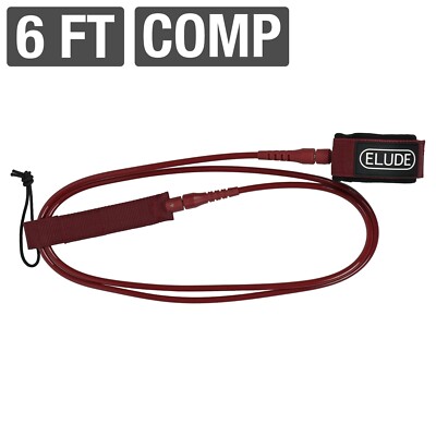 ELUDE 6ft Comp Surfboard Leash, 5mm,  Maximum Strength - Red