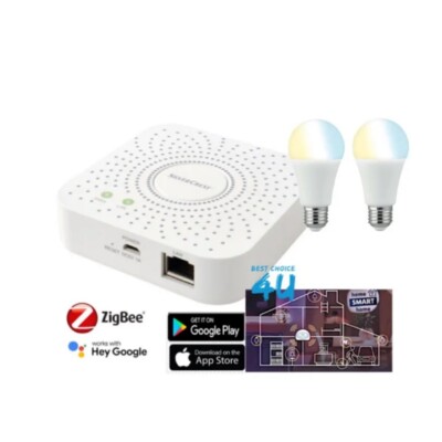 Silvercrest Smart Home Gateway & 2 Glühbirnen - funktioniert mit Zigbee & Hey Google