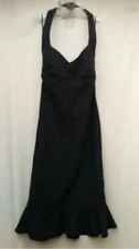 DOLCE & GABBANA black halter DRESS, flared hem, couture stitching, stretch