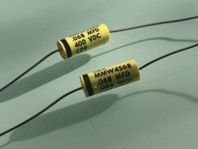 2x Vintage Kondensator von Cornell CDE 0.068 µF 400V für Röhrenverstärker, NOS