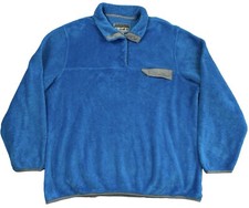 Jachs Cabin Blue 1/4 snap sherpa Fleece Pullover sweater Jacket XXL Polyester