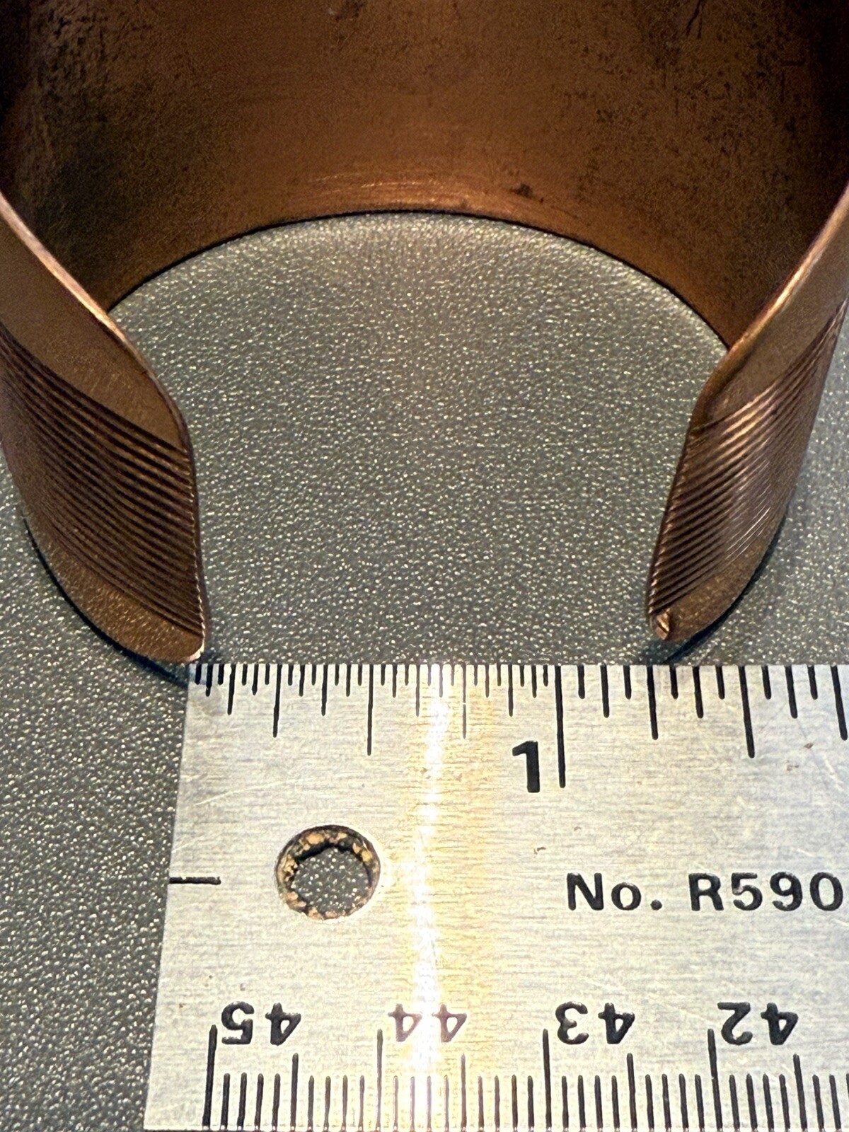 Vintage Dionne Cole Solid Copper Cuff Bracelet 1.… - image 12