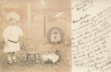 Rochester NY Child�s Tea Party w/Teddy Bear 1907 RPPC Photo Postcard COPY
